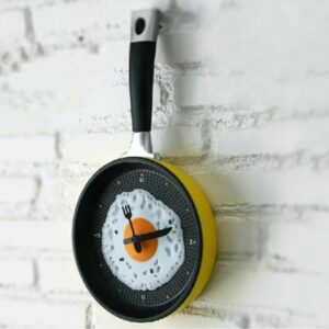 Pan with Fried Egg Shape Pot Wall Clock